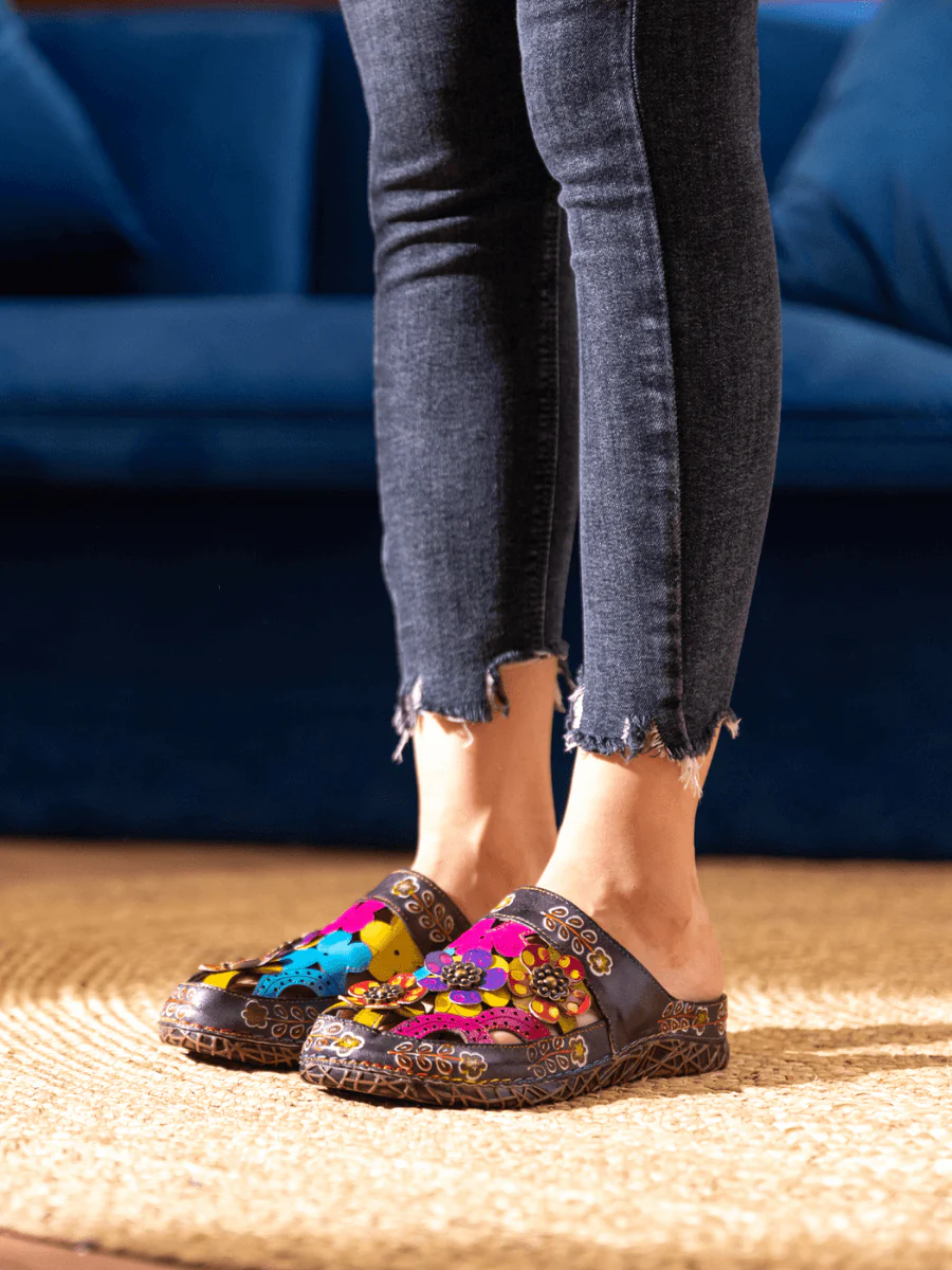 SOFFIA | BRICKELL TROPICAL CUT-OUT LEATHER SANDAL - Image 5