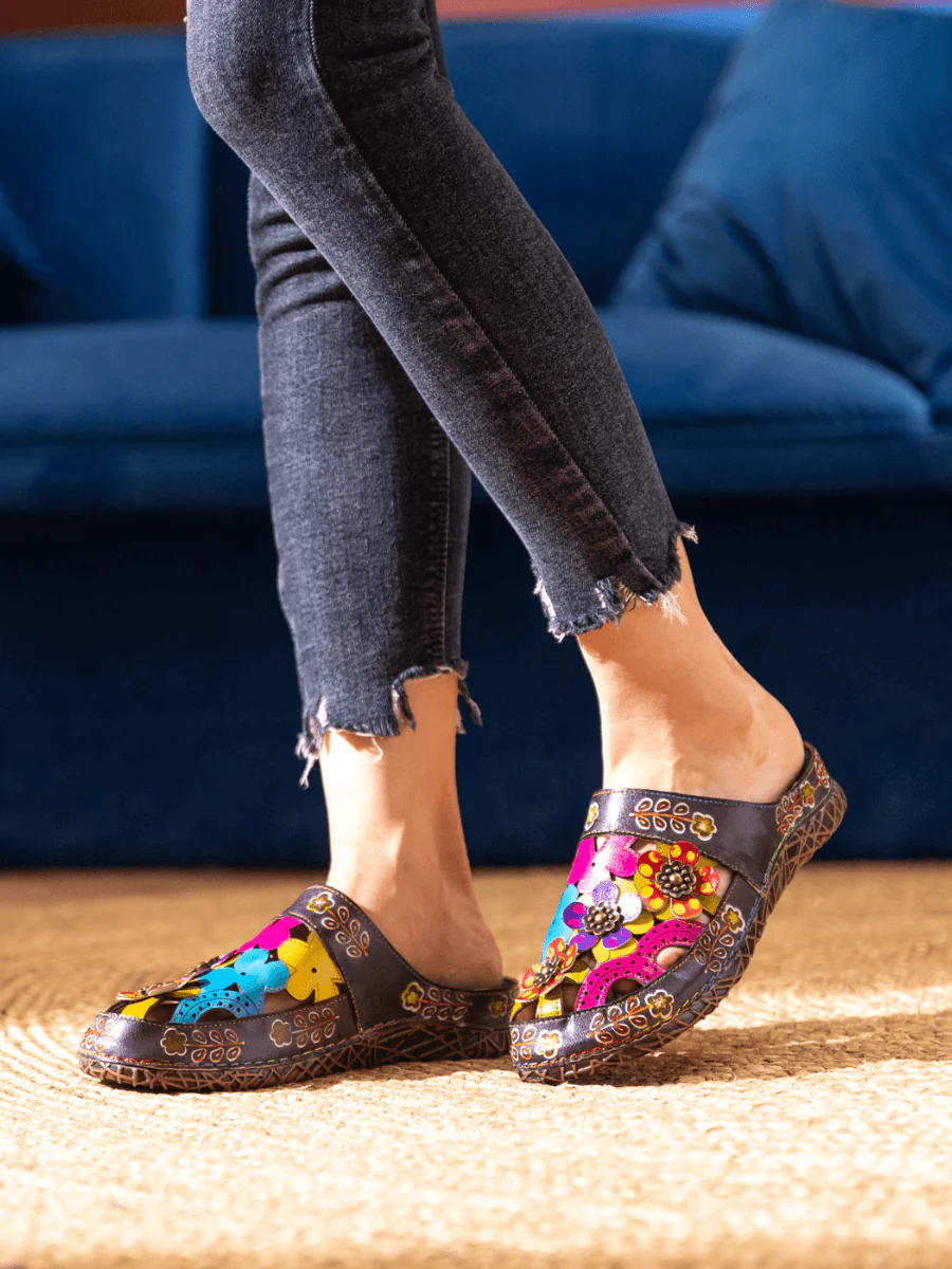 SOFFIA | BRICKELL TROPICAL CUT-OUT LEATHER SANDAL - Image 6