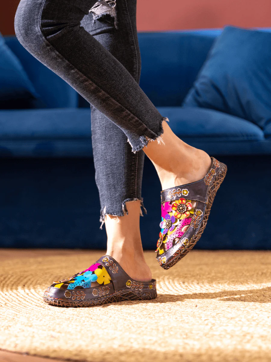 SOFFIA | BRICKELL TROPICAL CUT-OUT LEATHER SANDAL - Image 7