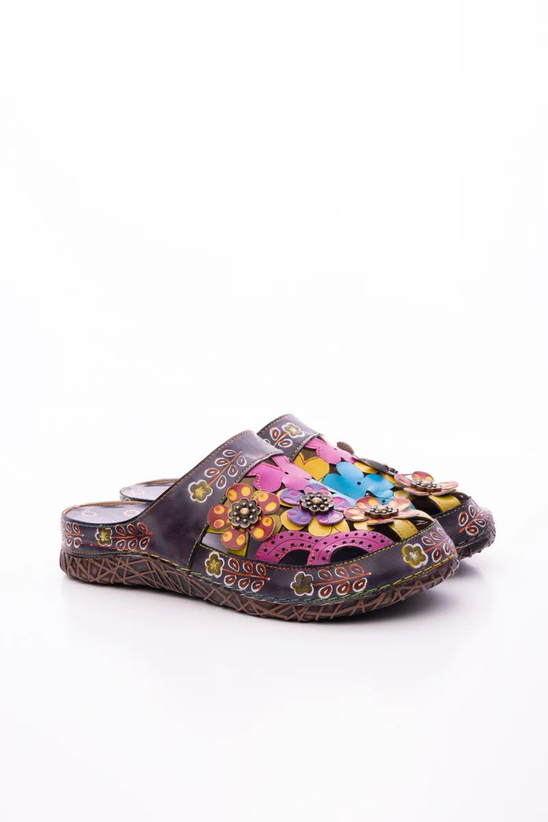 SOFFIA | BRICKELL TROPICAL CUT-OUT LEATHER SANDAL - Image 9