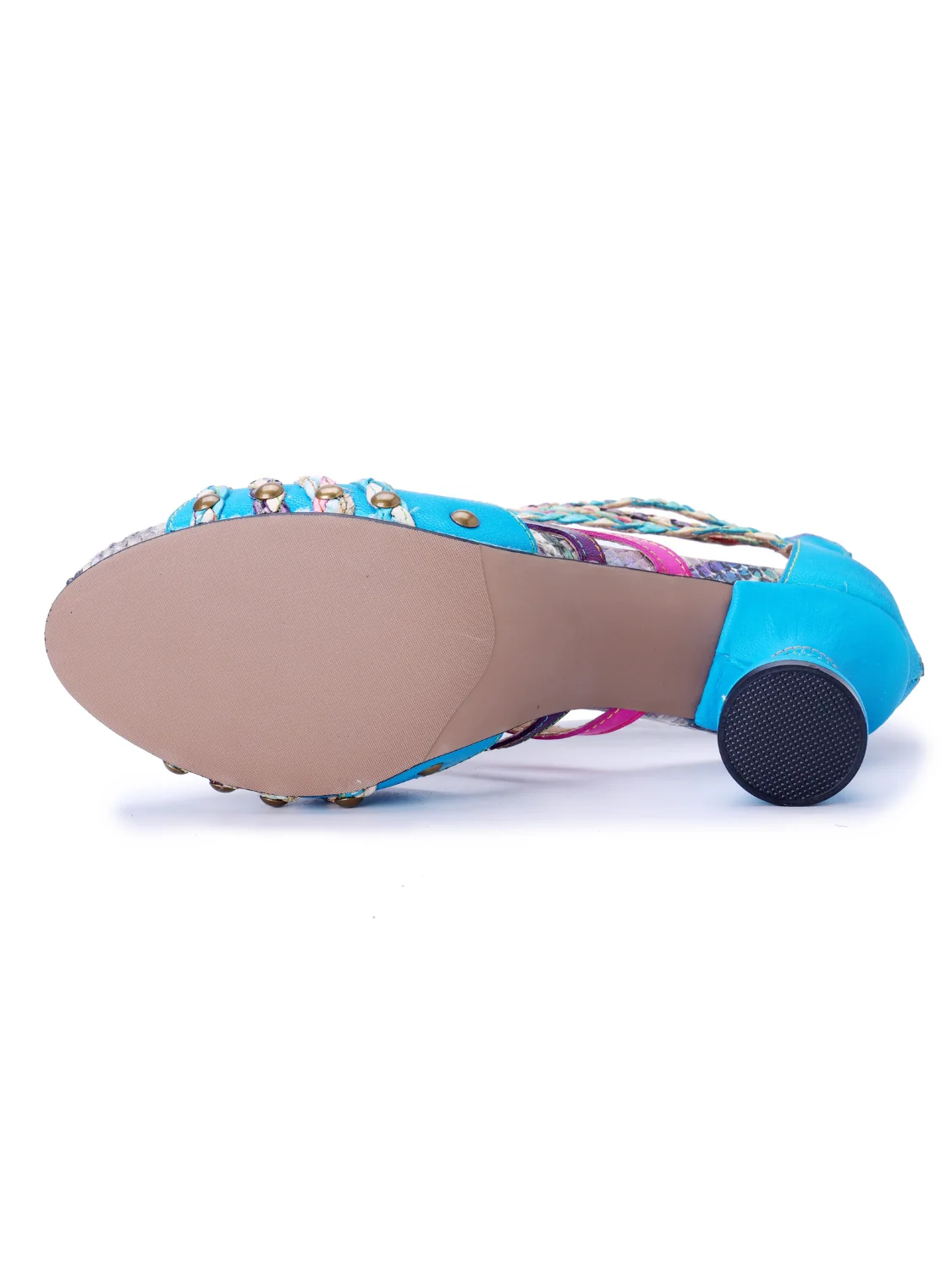 Soffia | Carrington Woven Upper Leather Studded Sandals - Image 10