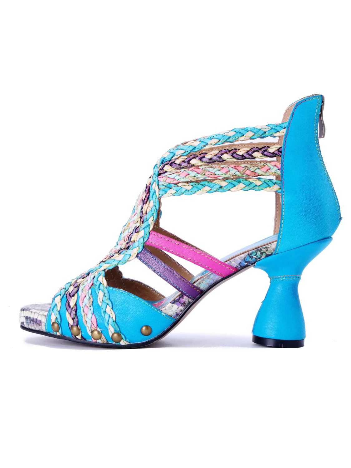 Soffia | Carrington Woven Upper Leather Studded Sandals - Image 8