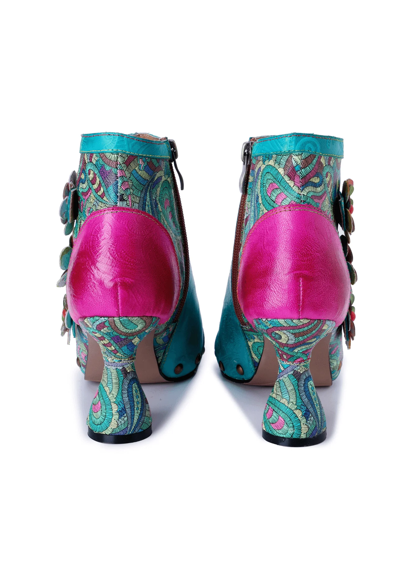 Soffia | Catherine Floral Appliqued Leather Heels - Image 10