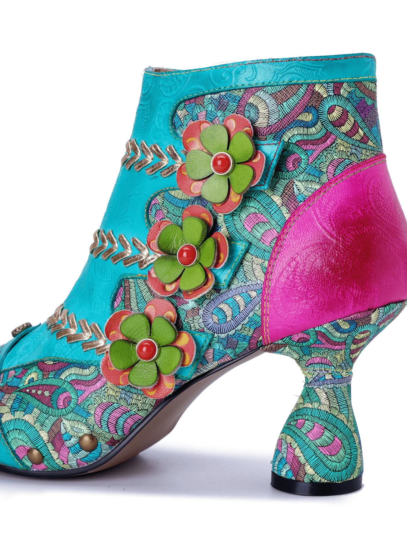 Soffia | Catherine Floral Appliqued Leather Heels - Image 12
