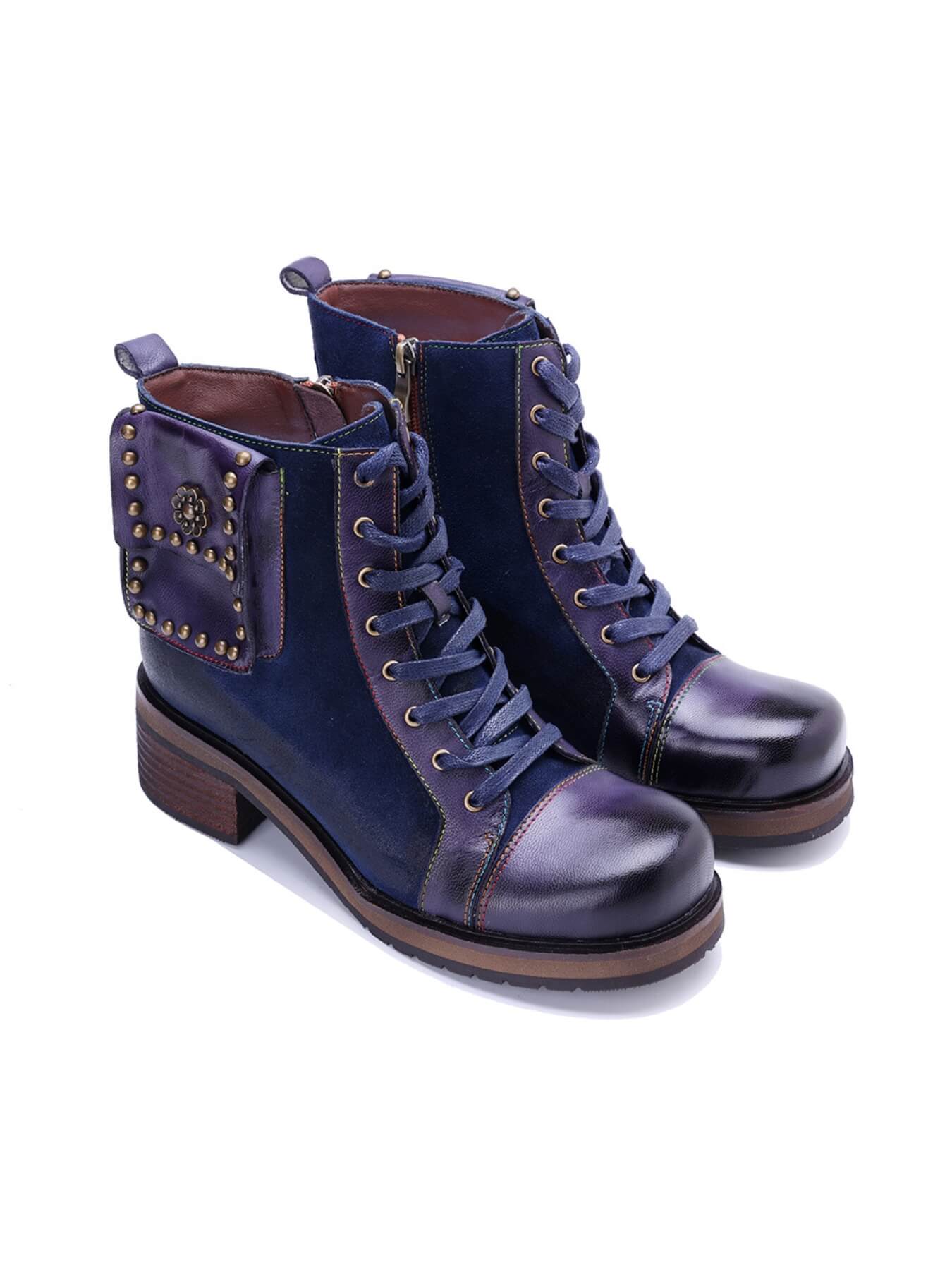 Soffia | Cecilie Suede Leather Combat Boots - Image 3