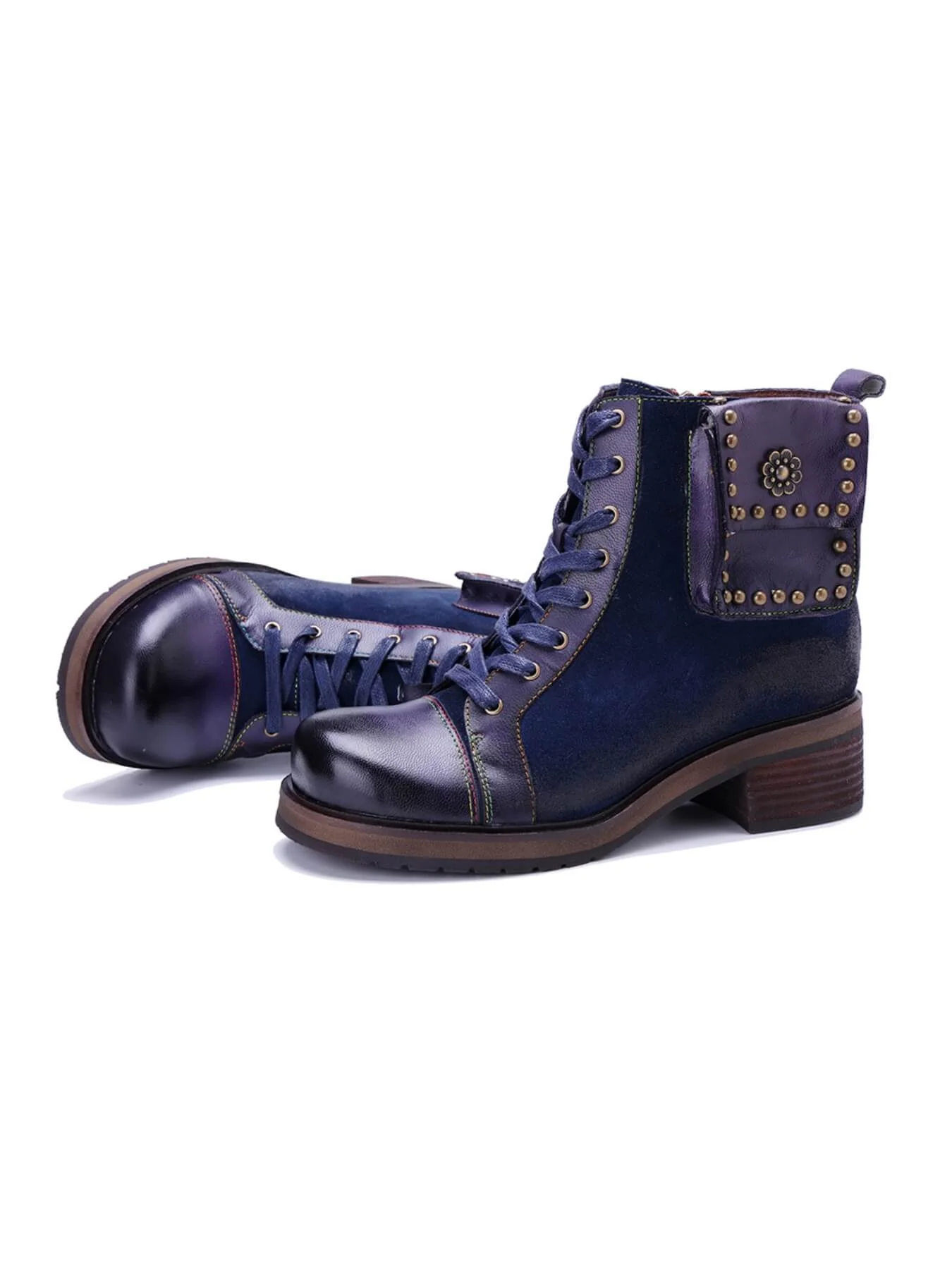 Soffia | Cecilie Suede Leather Combat Boots - Image 4