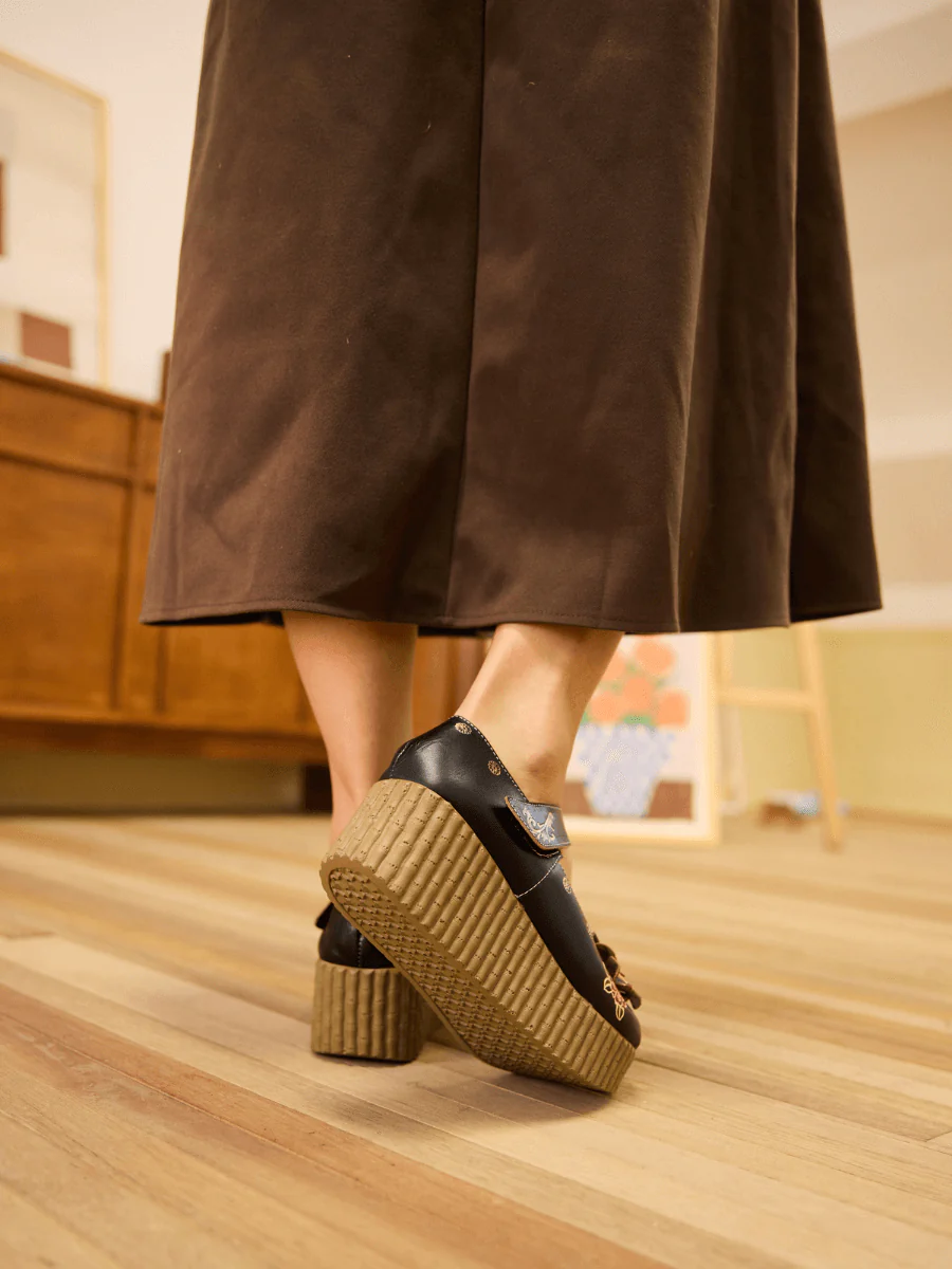 Soffia | Chelsea Floral Leather Wedge Mary Jane - Image 5