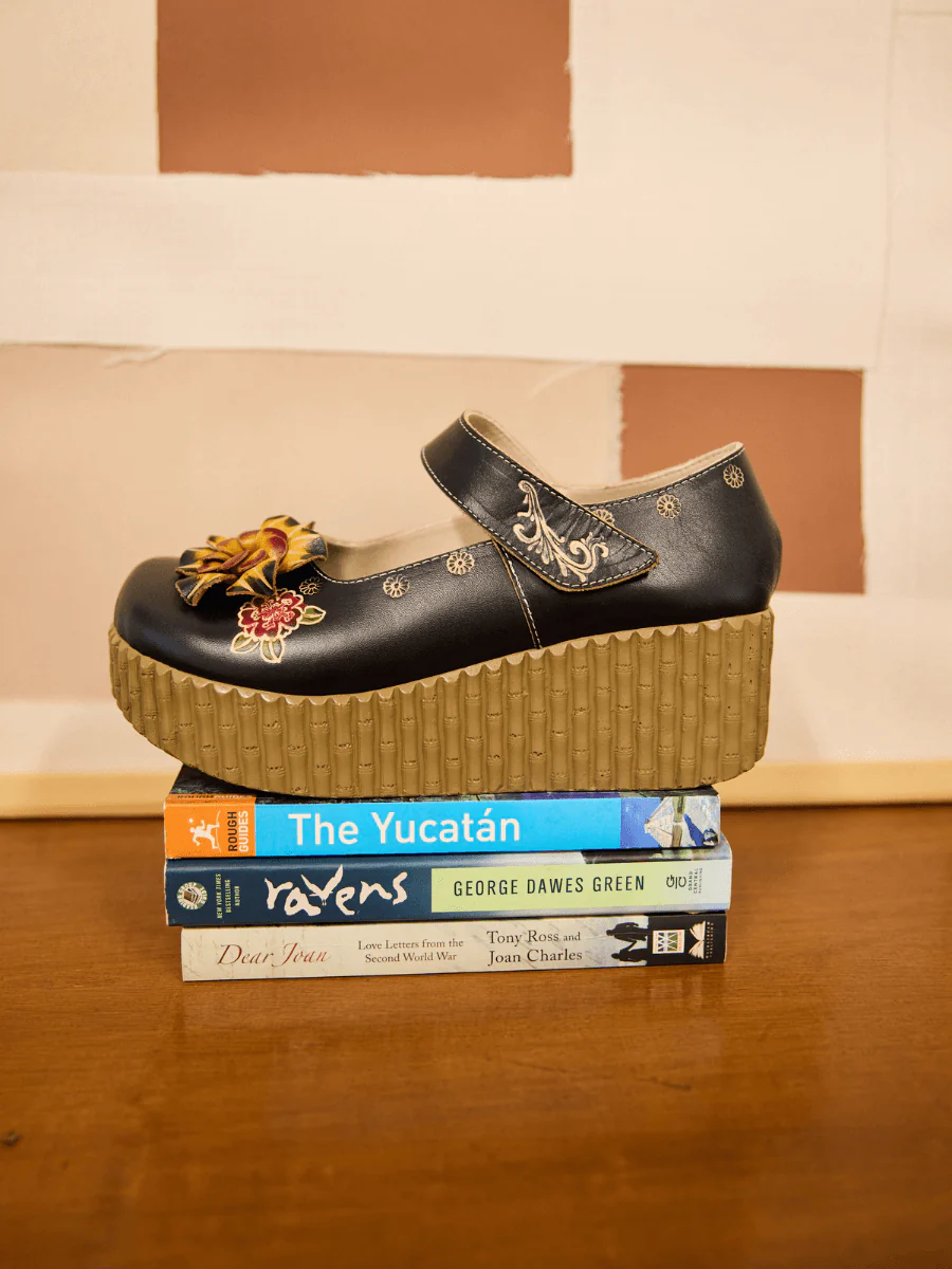Soffia | Chelsea Floral Leather Wedge Mary Jane - Image 7