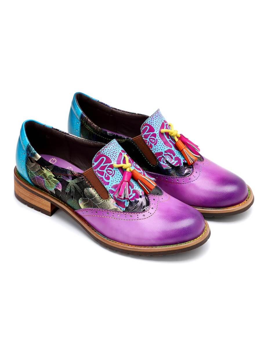 Soffia | Cheyenne Floral Embossed Leather Oxford Brogues - Image 3