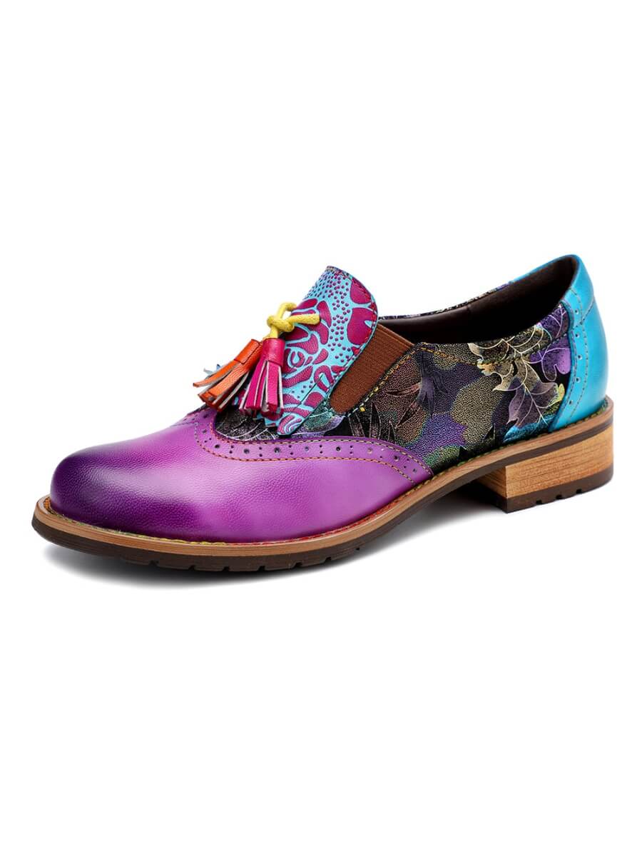 Soffia | Cheyenne Floral Embossed Leather Oxford Brogues - Image 7