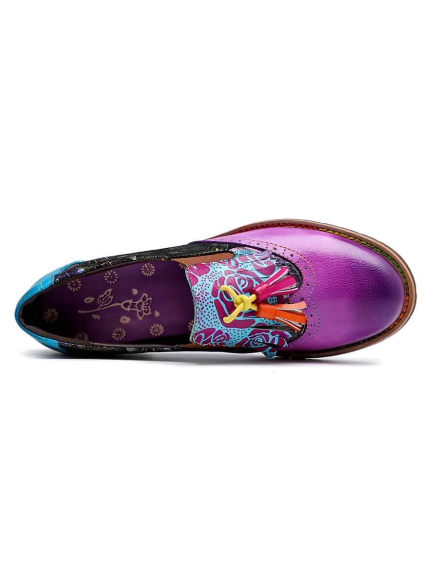 Soffia | Cheyenne Floral Embossed Leather Oxford Brogues - Image 8