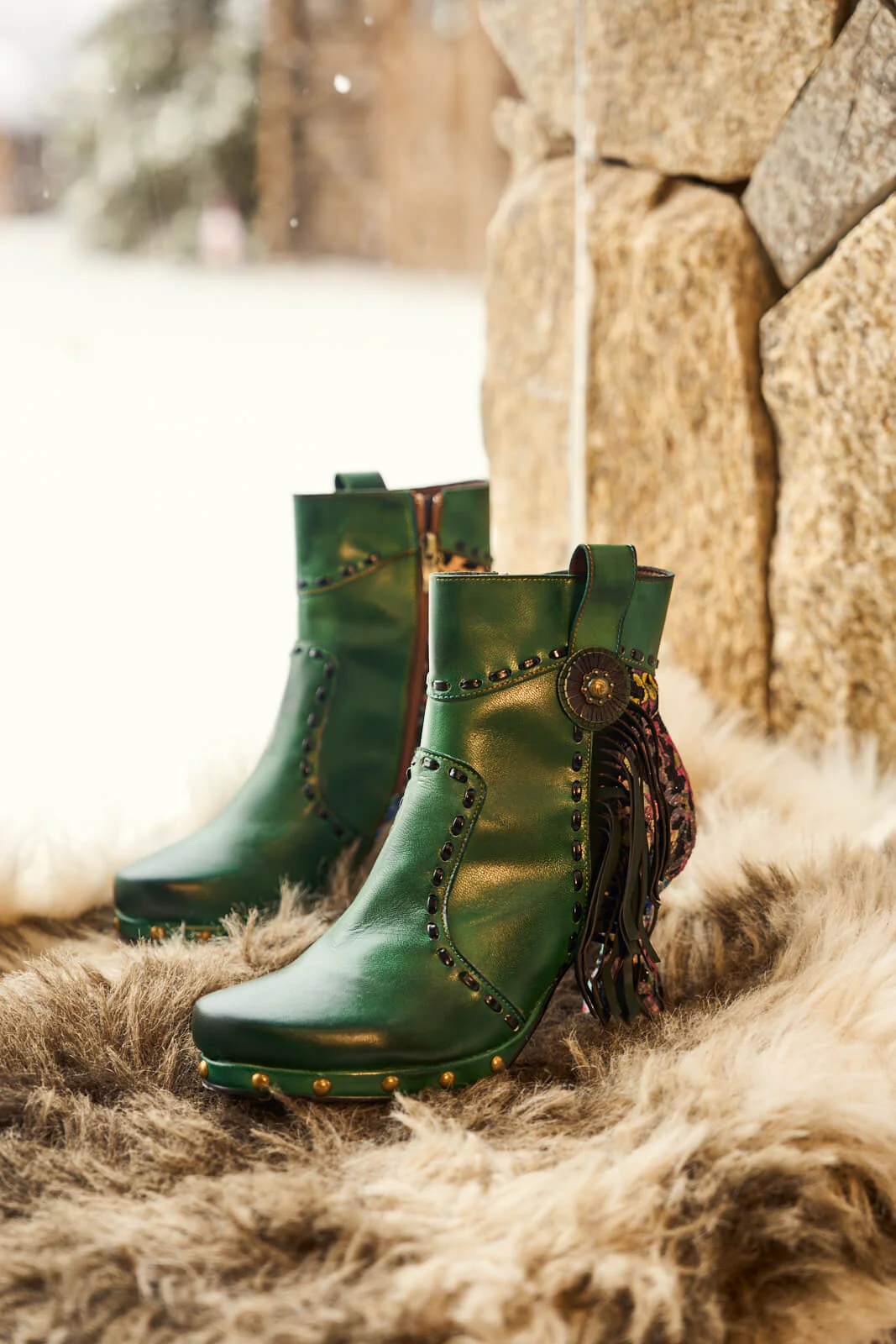 Soffia | Christmas Ocean Breeze Tassel Leather Ankle Boots - Image 10
