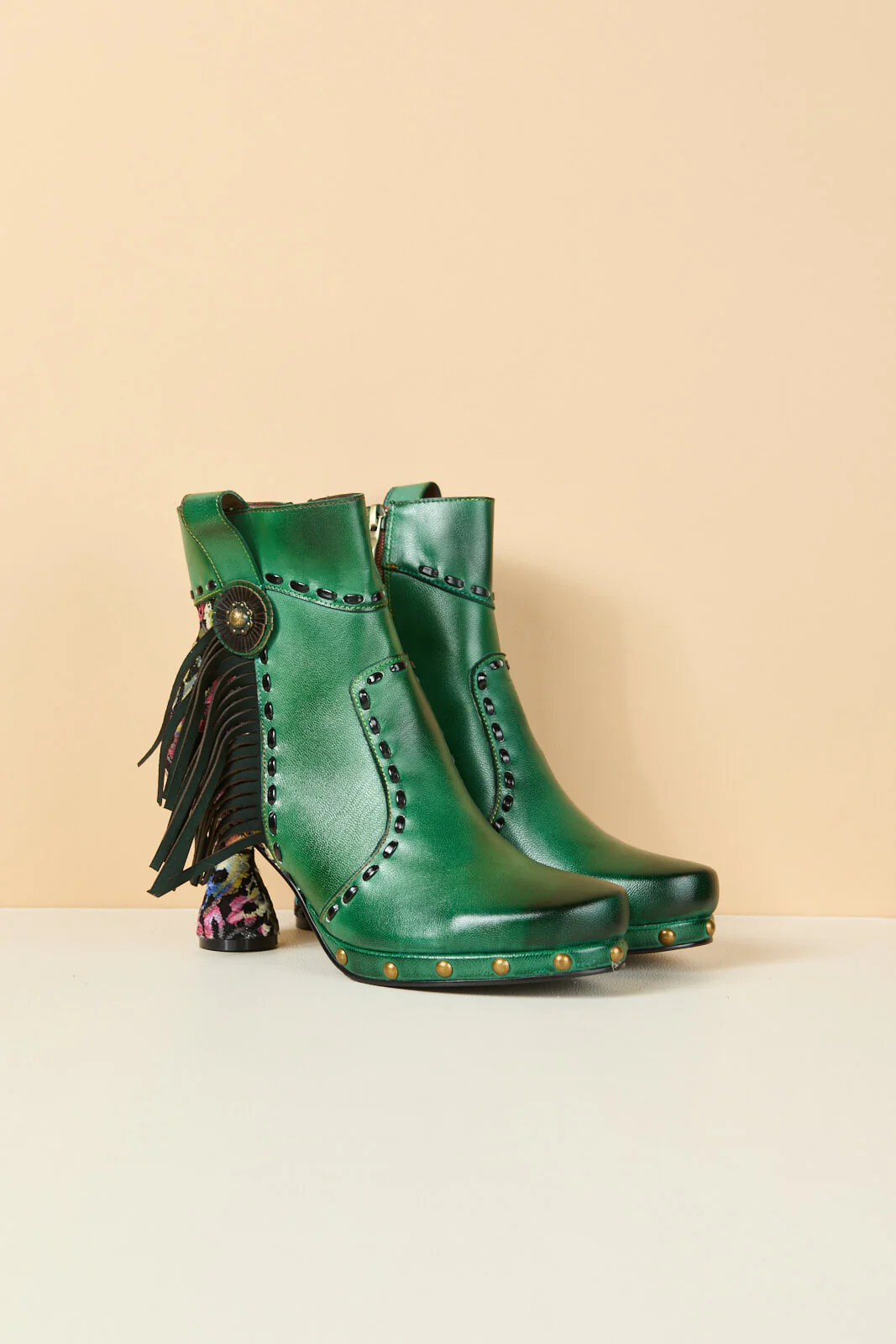 Soffia | Christmas Ocean Breeze Tassel Leather Ankle Boots - Image 11