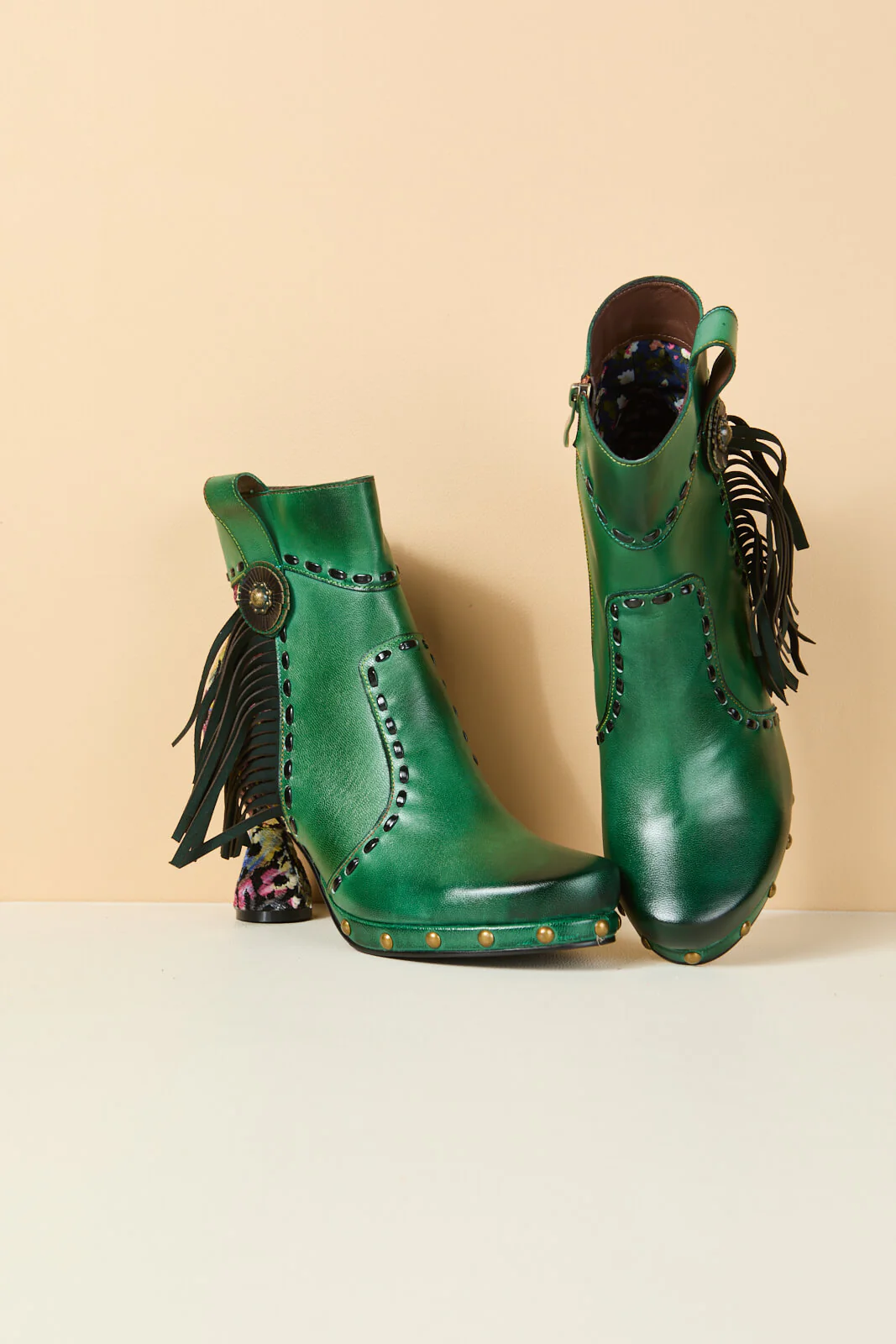 Soffia | Christmas Ocean Breeze Tassel Leather Ankle Boots - Image 12