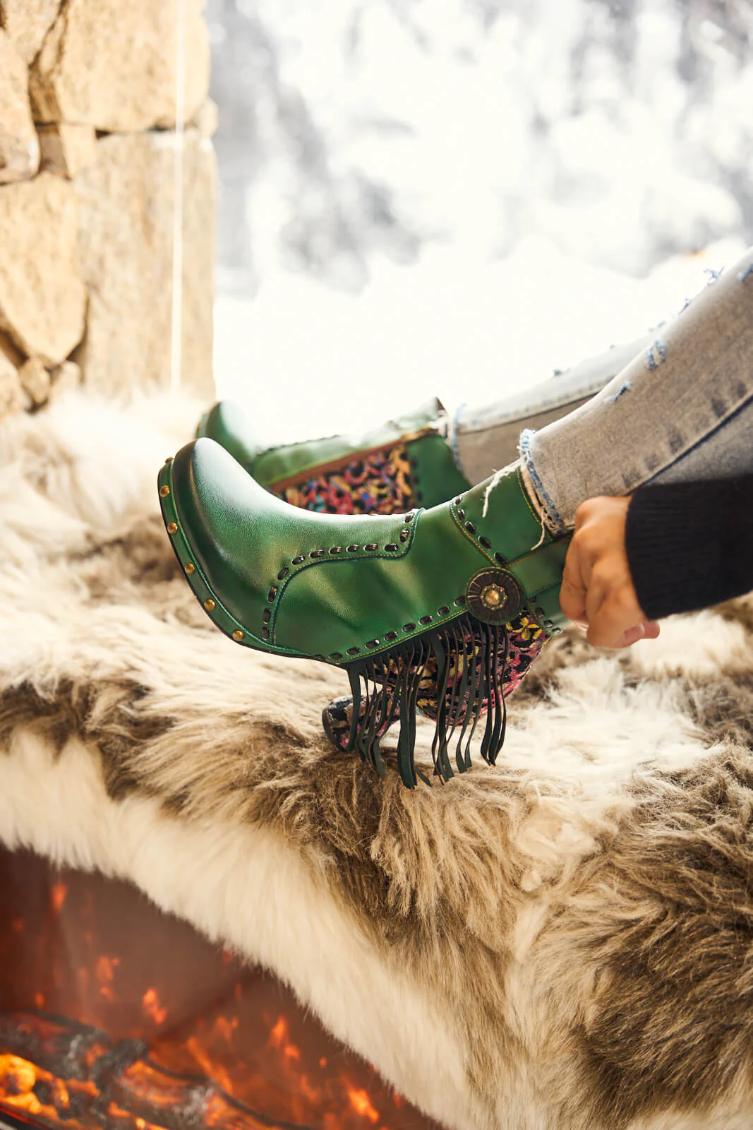 Soffia | Christmas Ocean Breeze Tassel Leather Ankle Boots - Image 3