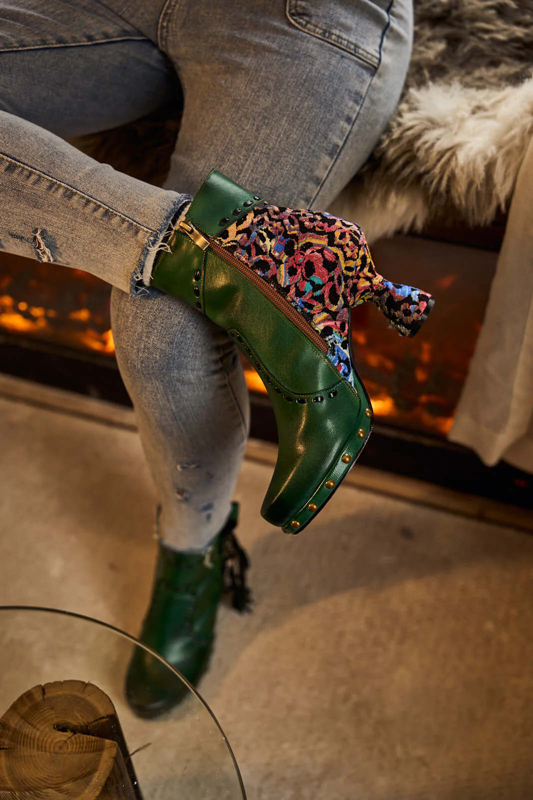 Soffia | Christmas Ocean Breeze Tassel Leather Ankle Boots - Image 5
