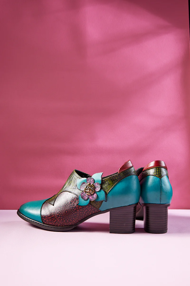Soffia | Dixon Daisy Applique Leather Pump - Image 10