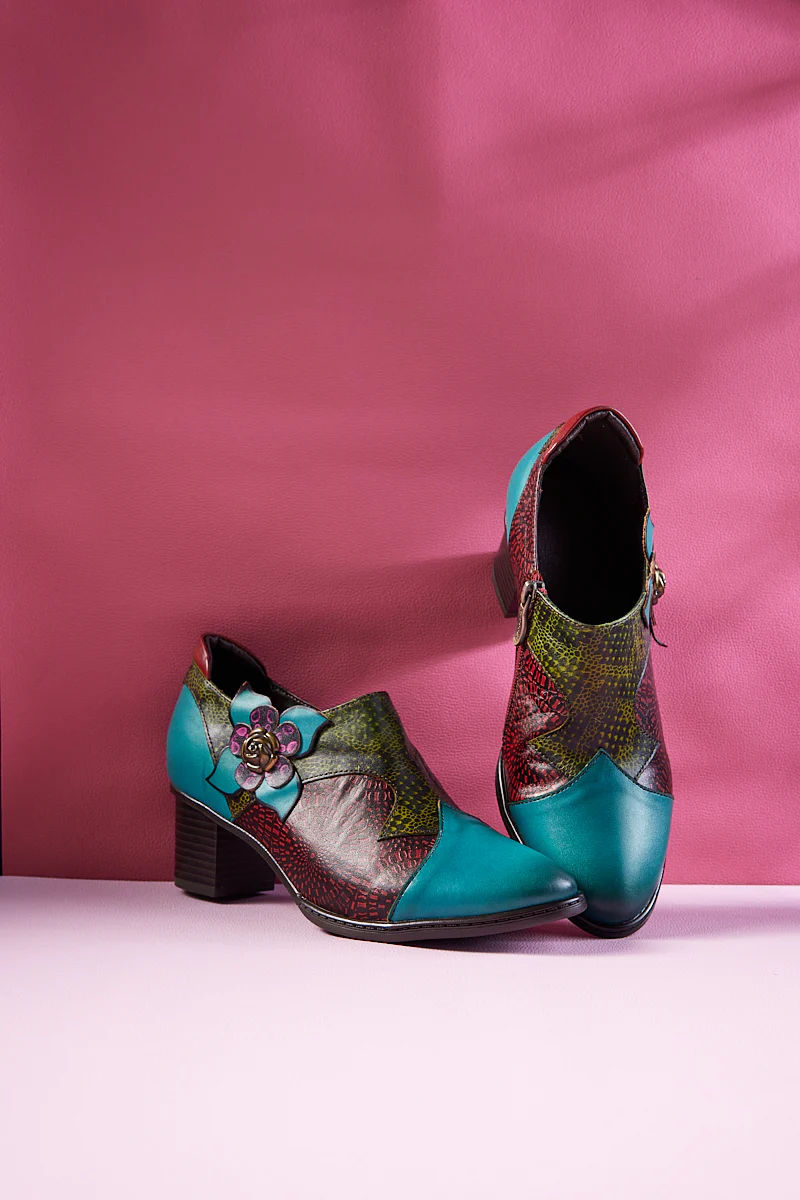 Soffia | Dixon Daisy Applique Leather Pump - Image 8