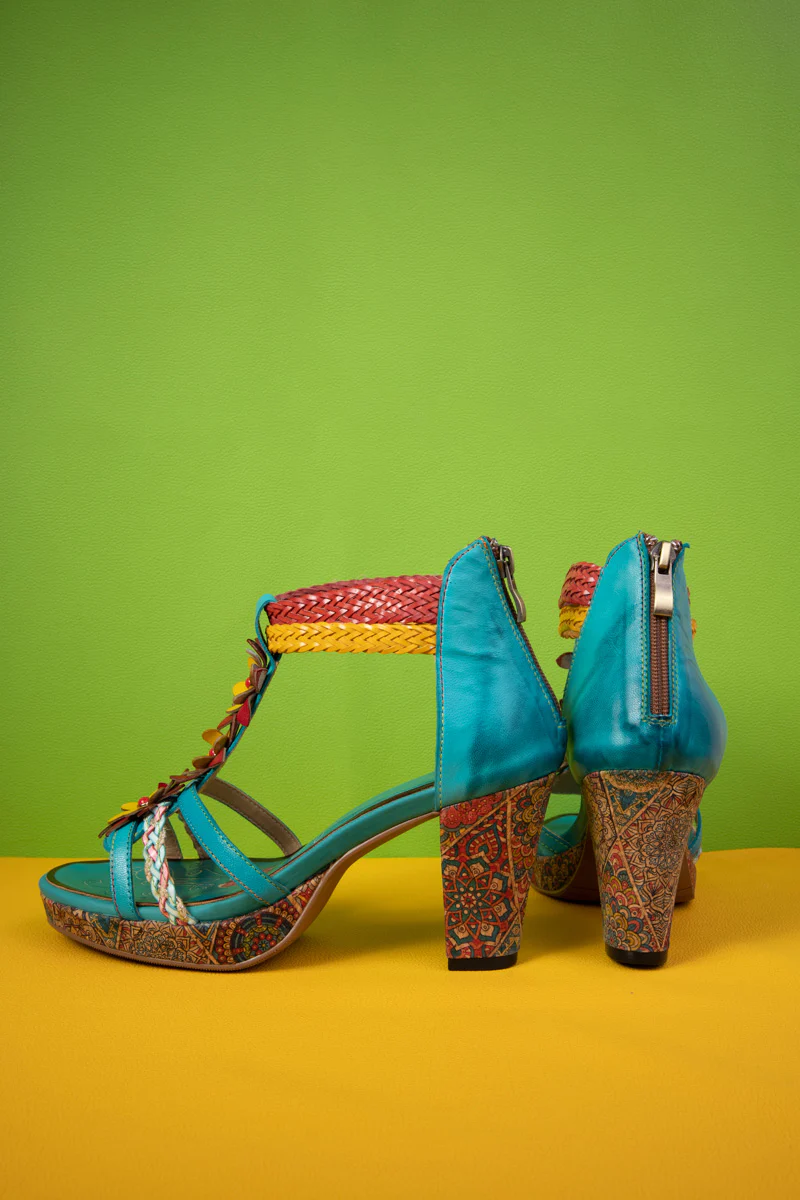 Soffia | Eliana Daisy Applique Braided Strap Leather Sandal - Image 10