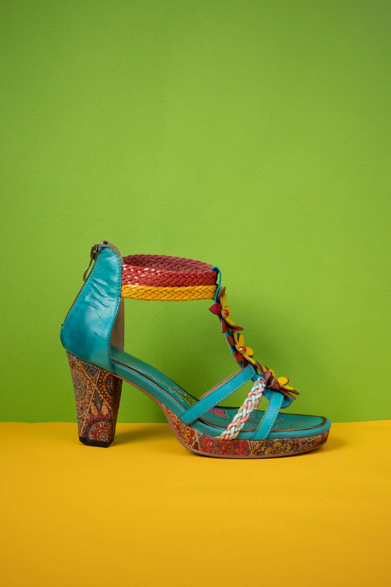Soffia | Eliana Daisy Applique Braided Strap Leather Sandal - Image 9