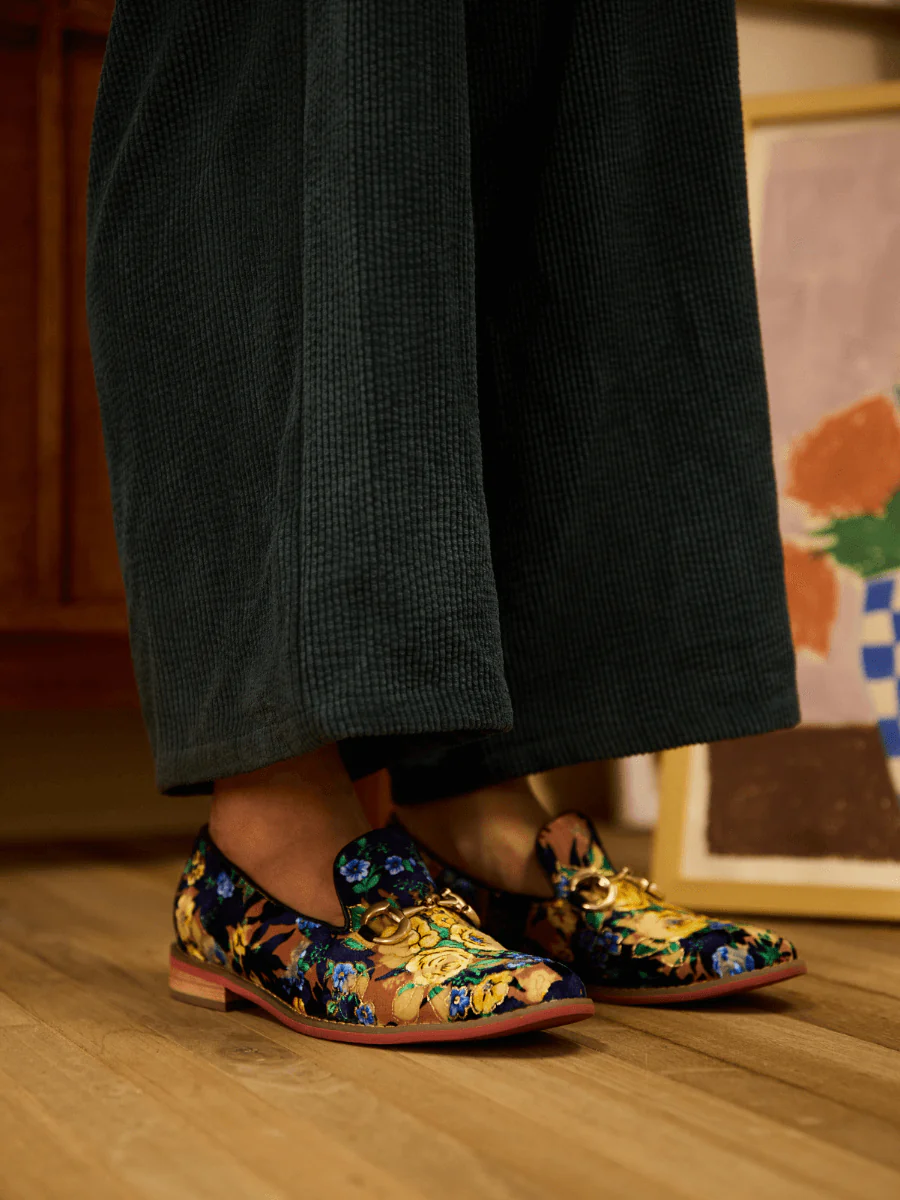 Soffia | Essie Floral Printed Suede Loafer - Image 2