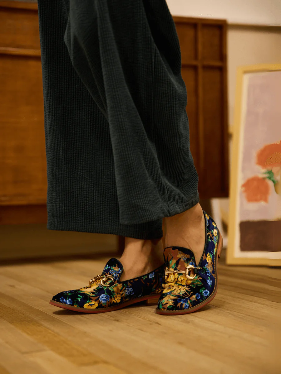 Soffia | Essie Floral Printed Suede Loafer - Image 3