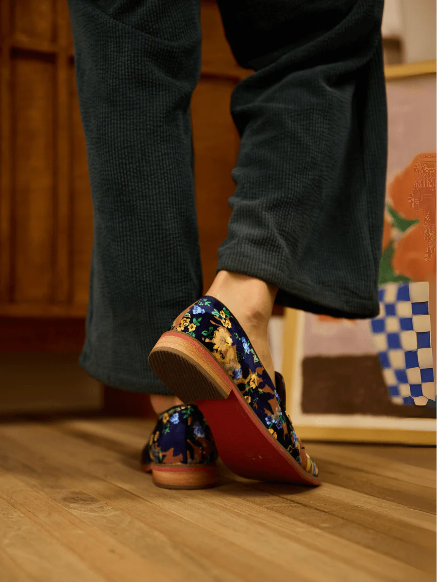 Soffia | Essie Floral Printed Suede Loafer - Image 4