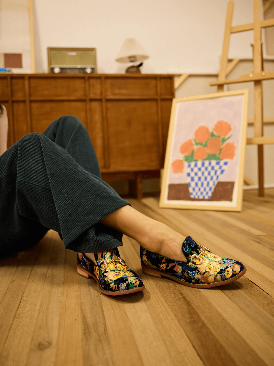 Soffia | Essie Floral Printed Suede Loafer - Image 6