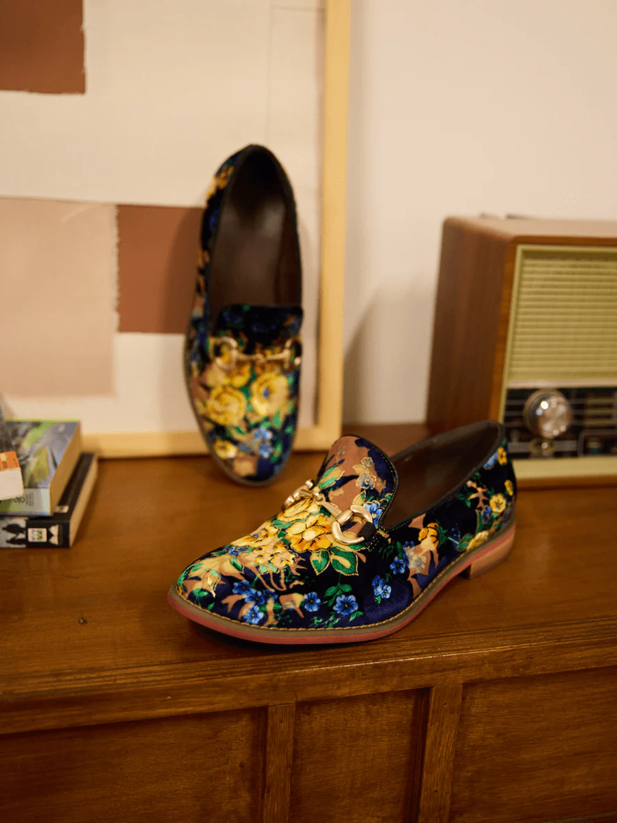 Soffia | Essie Floral Printed Suede Loafer - Image 7