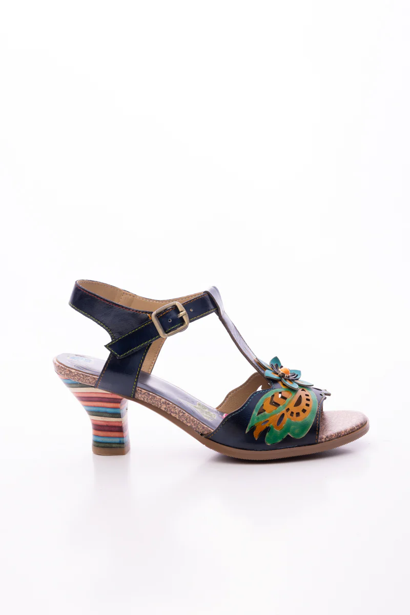 SOFFIA | ESTELLA FLORAL LEATHER T-STRAP PUMP - Image 11