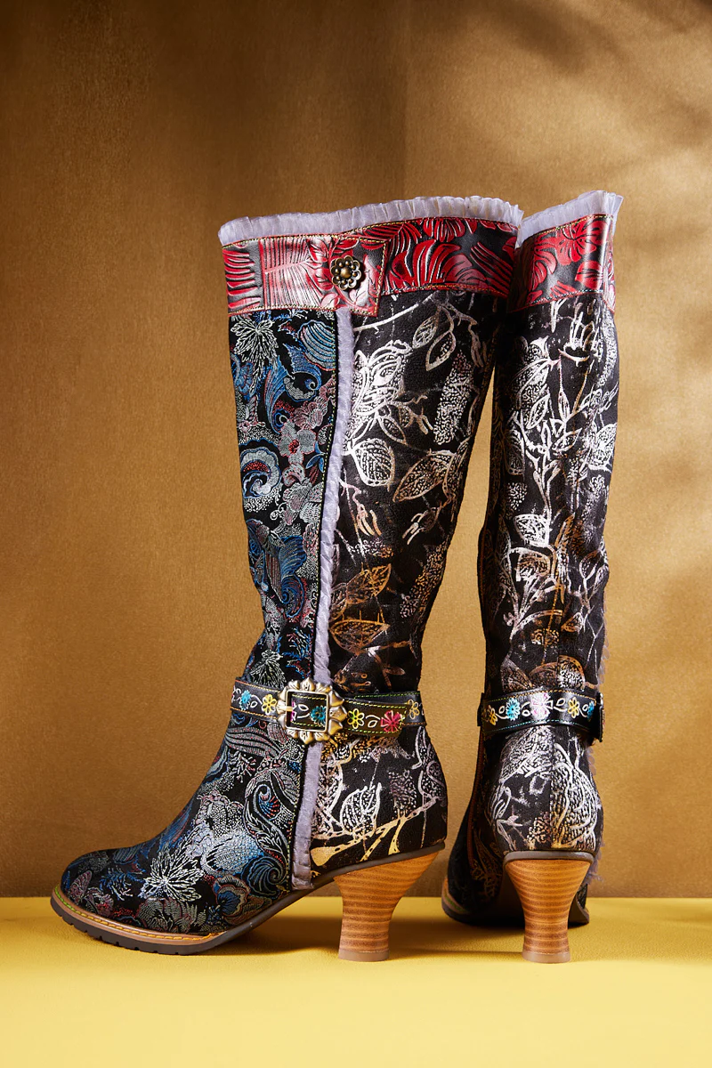Soffia | Fairytale Wide Calf Leather Knee High Boots - Image 10