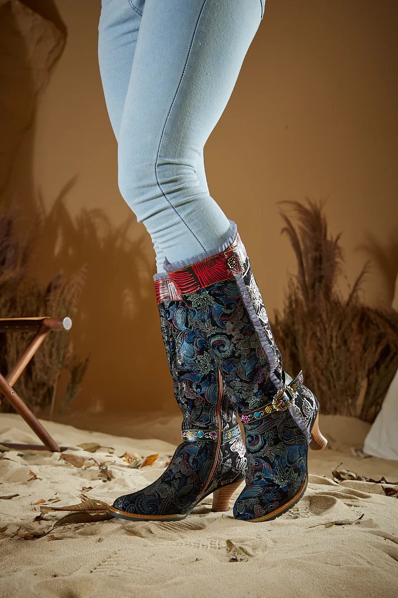 Soffia | Fairytale Wide Calf Leather Knee High Boots - Image 3