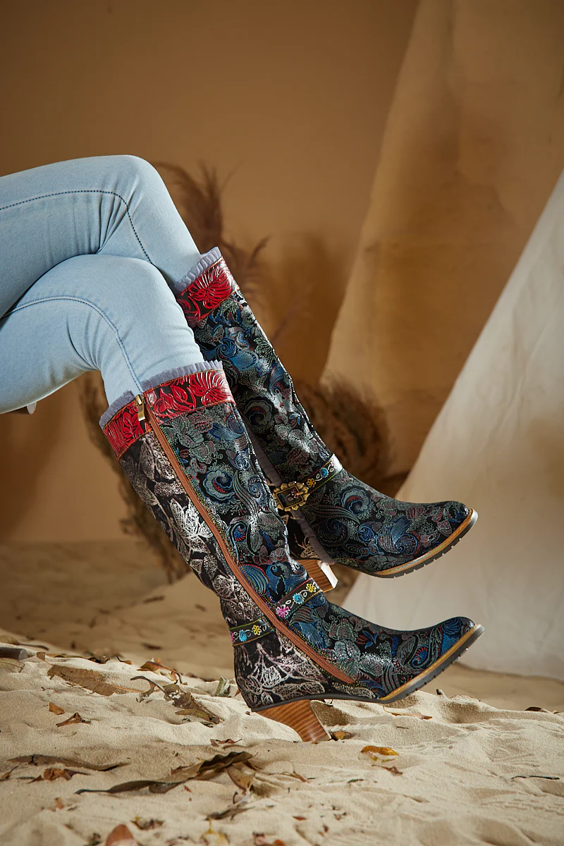 Soffia | Fairytale Wide Calf Leather Knee High Boots - Image 5