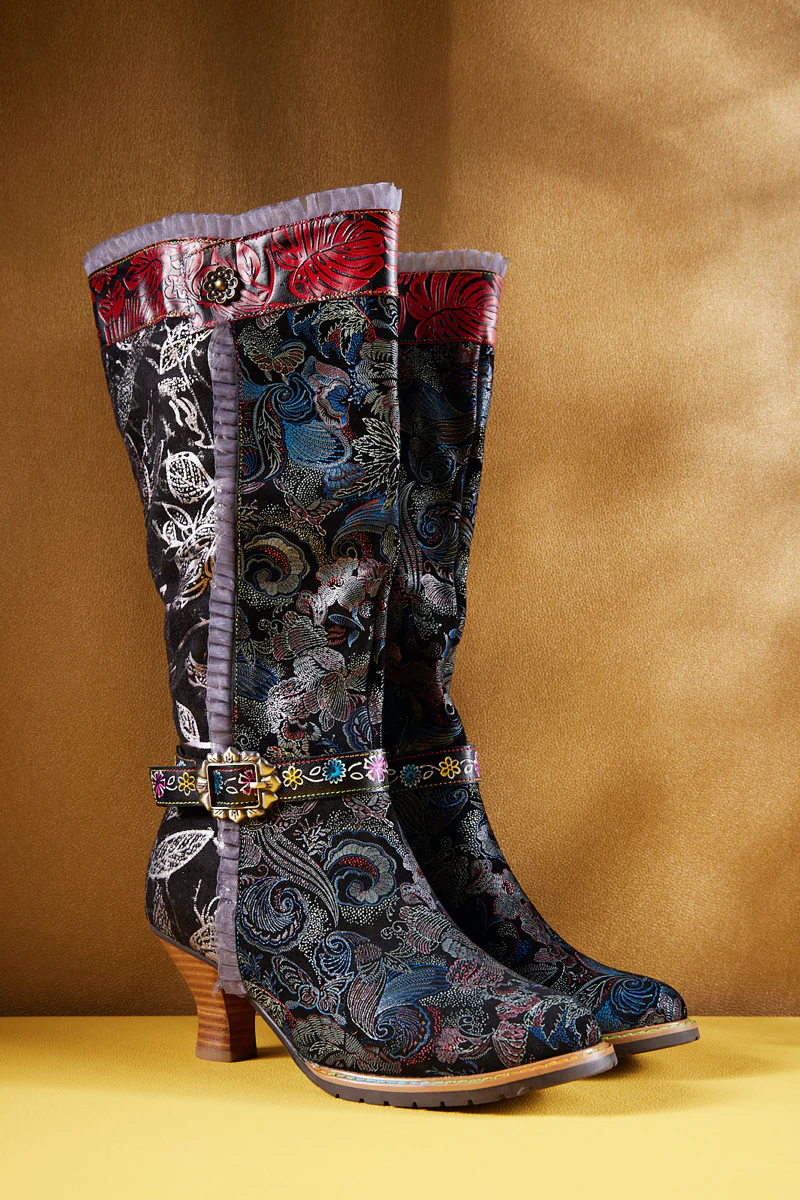 Soffia | Fairytale Wide Calf Leather Knee High Boots - Image 7