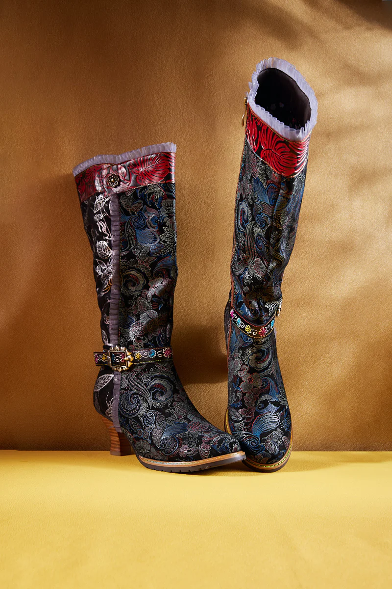 Soffia | Fairytale Wide Calf Leather Knee High Boots - Image 8