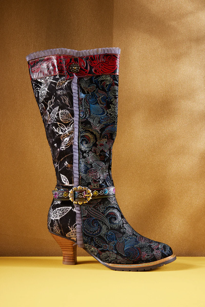 Soffia | Fairytale Wide Calf Leather Knee High Boots - Image 9