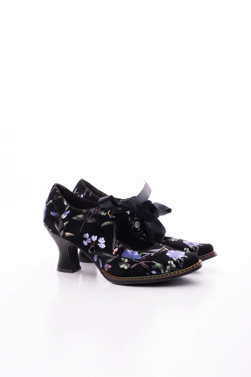 SOFFIA | FIORELLA PLUM BOSSOM PATTERN LEATHER PUMP - Image 9