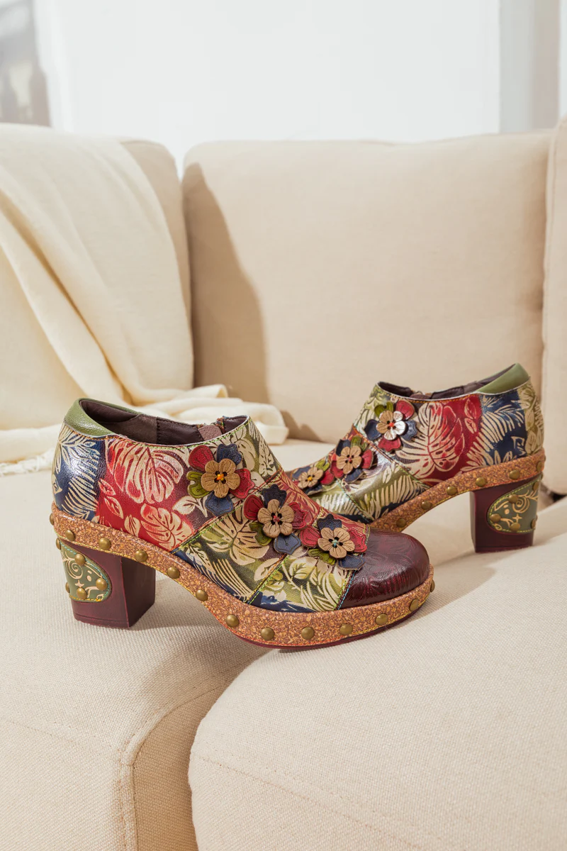 SOFFIA | FLORAL APPLIQUED LEATHER LOAFER - Image 8