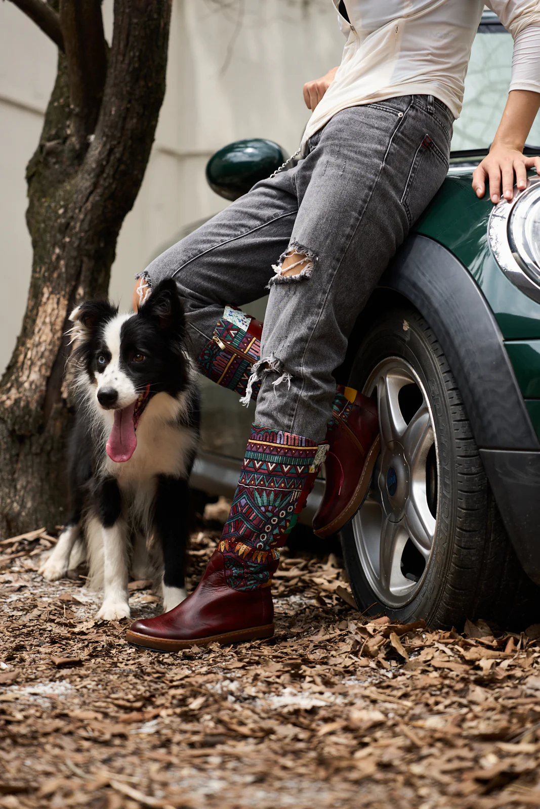 Soffia | Folks Ethnic Embroidery Leather Knee-High Boots - Image 6