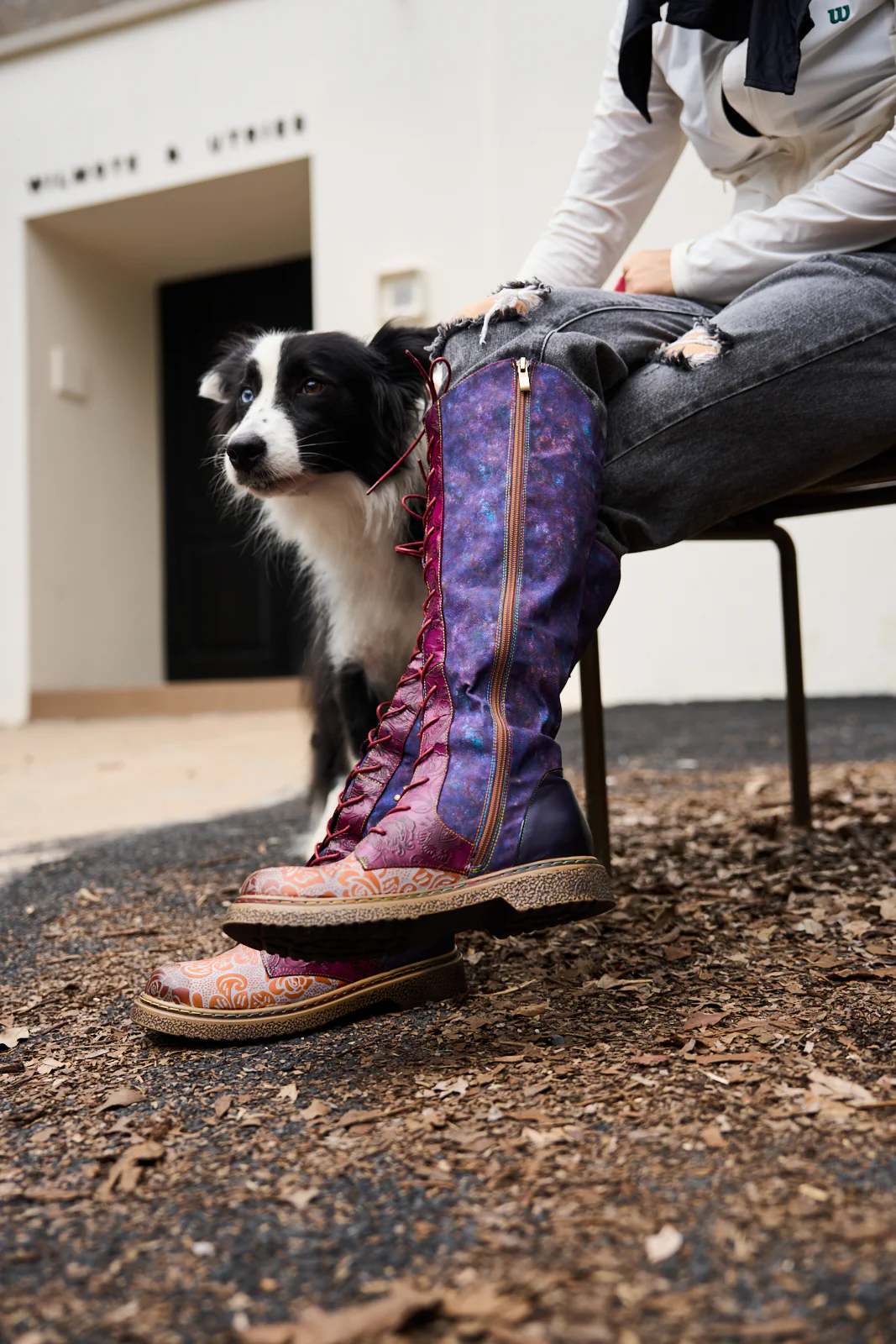 Soffia | Full of Whimsy Floral Embossed Leather Knee-High Boots - Image 8