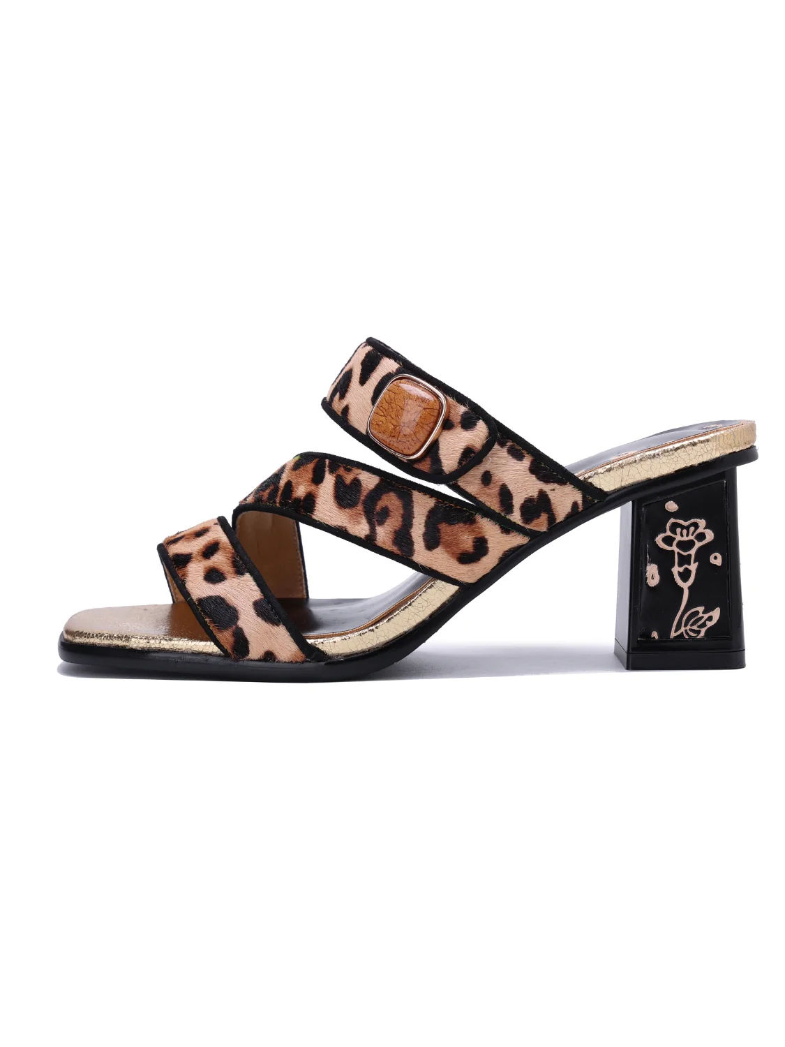 Soffia | Gabrella Leopard Leather Slides - Image 3