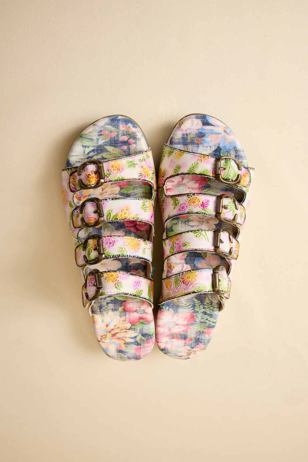 Soffia | Garden Bliss Floral Leather Footbed Sandals - Image 5