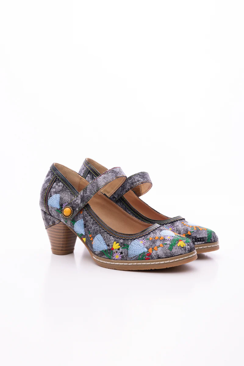 SOFFIA | GEORGINA FLORAL LEATHER PUMP - Image 9