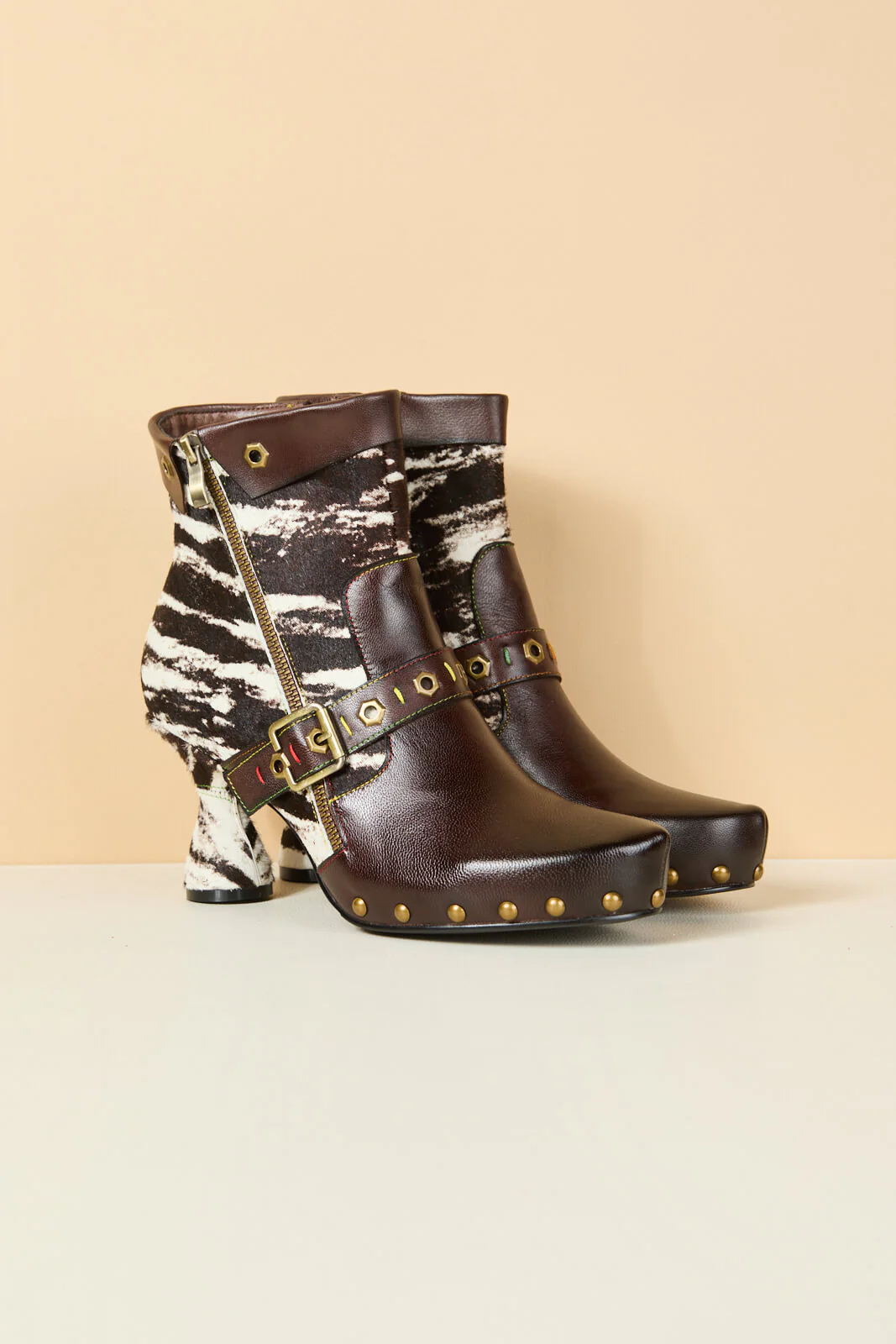 Soffia | Giuliana Animal Print Leather Ankle Boots - Image 10