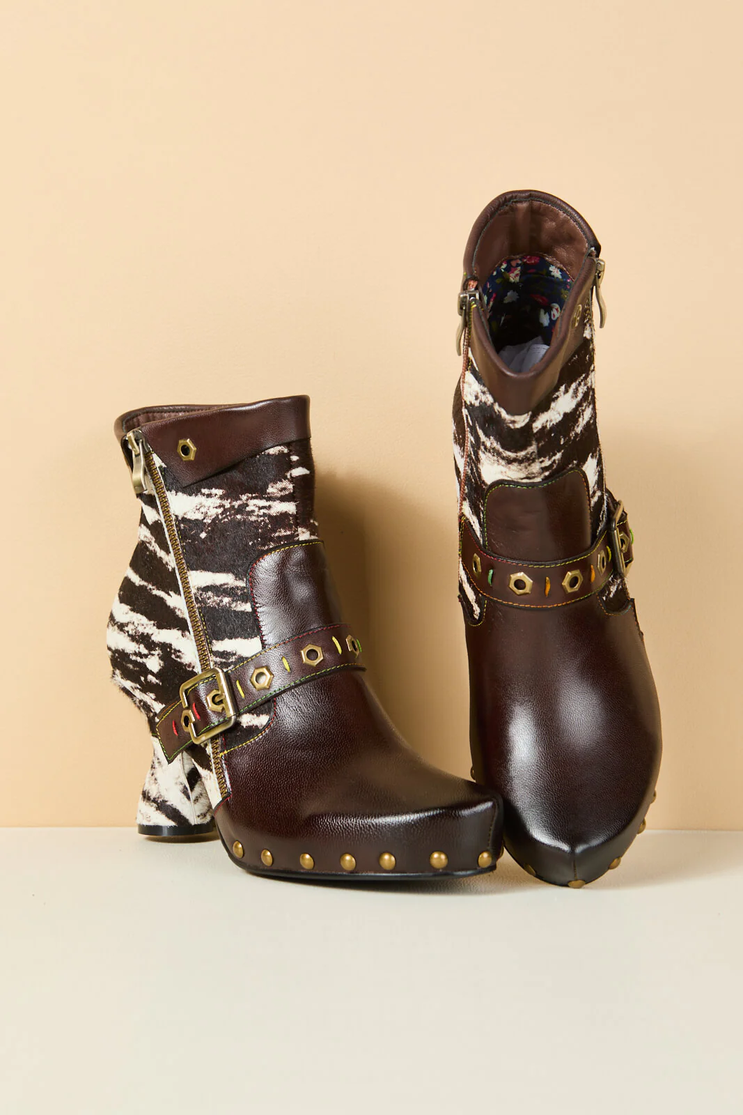 Soffia | Giuliana Animal Print Leather Ankle Boots - Image 11