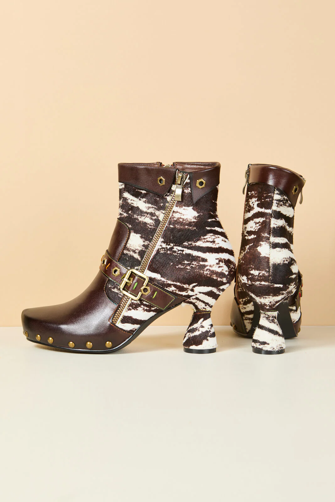 Soffia | Giuliana Animal Print Leather Ankle Boots - Image 13