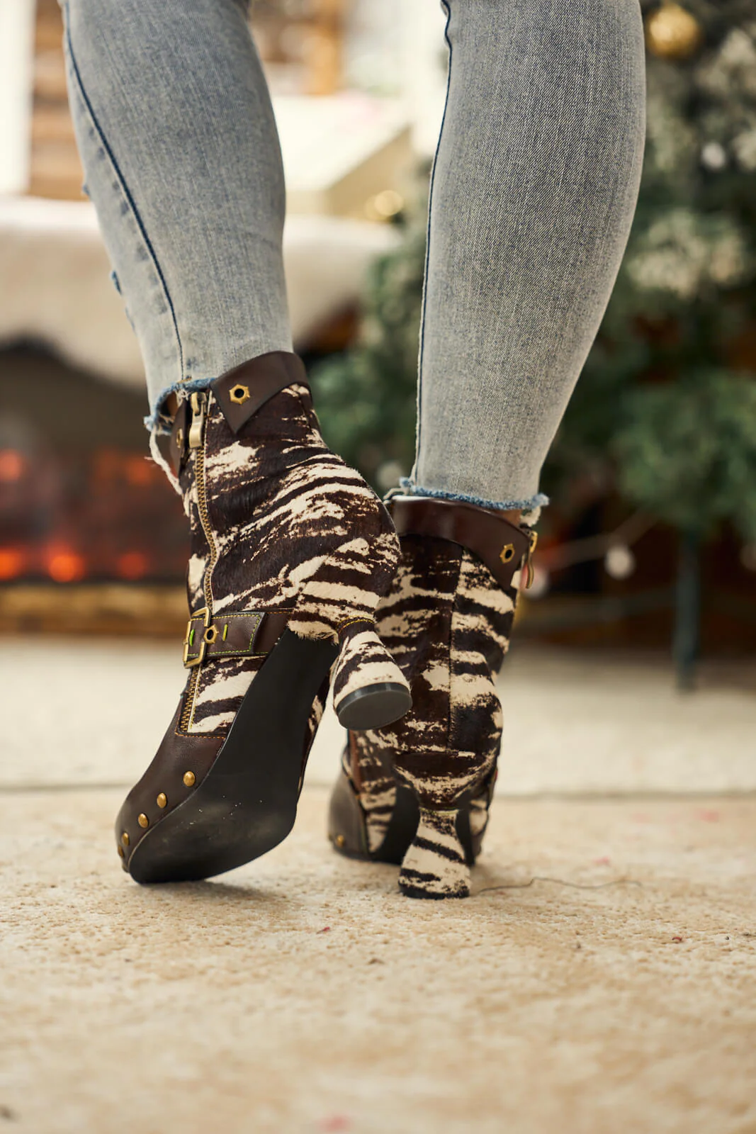 Soffia | Giuliana Animal Print Leather Ankle Boots - Image 5