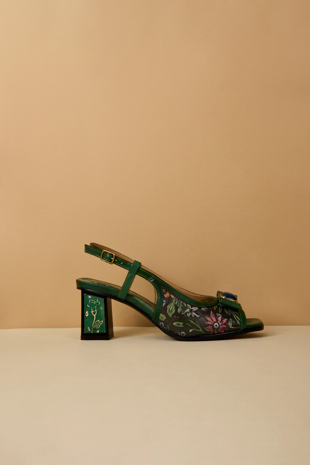 Soffia | Gracelynn Floral Embossed Slingback Sandals - Image 10