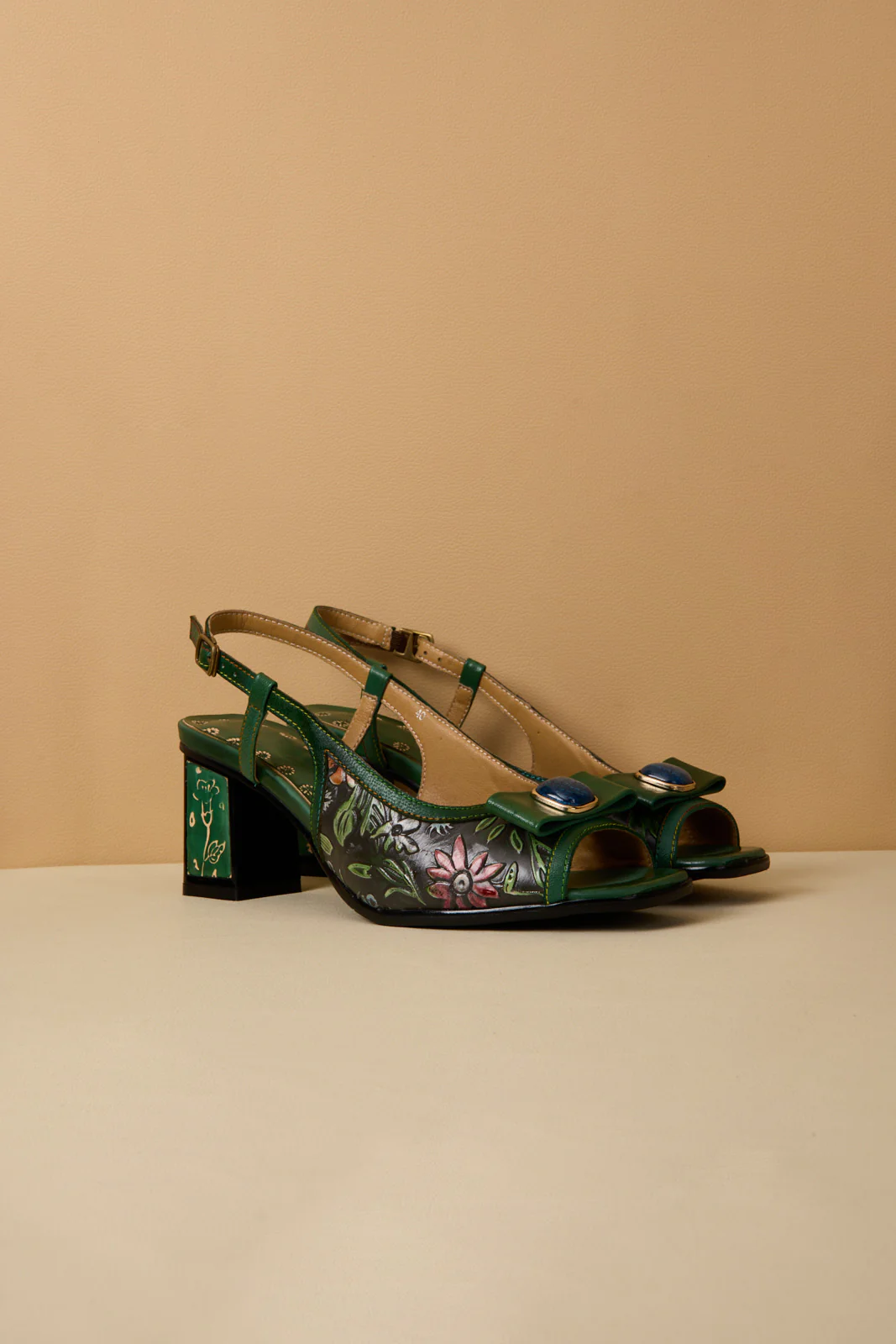 Soffia | Gracelynn Floral Embossed Slingback Sandals - Image 8