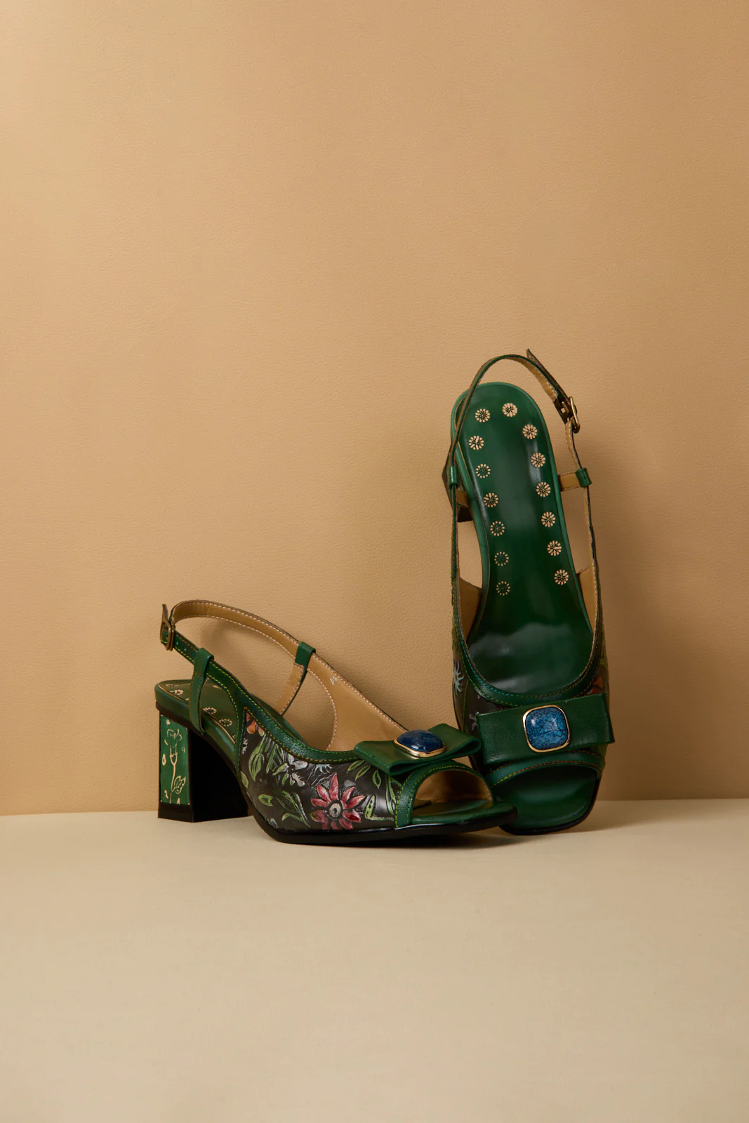 Soffia | Gracelynn Floral Embossed Slingback Sandals - Image 9